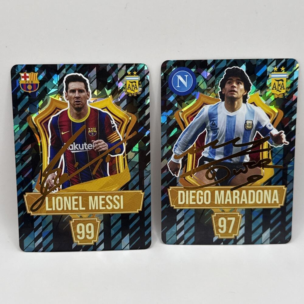 Lionel Messi & Kylian Mbappe Soccer Card 2024 Gold Printed Signatures